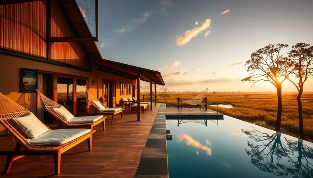 Eco-lodge accommodation in Ibera with traditional architecture and wetland views