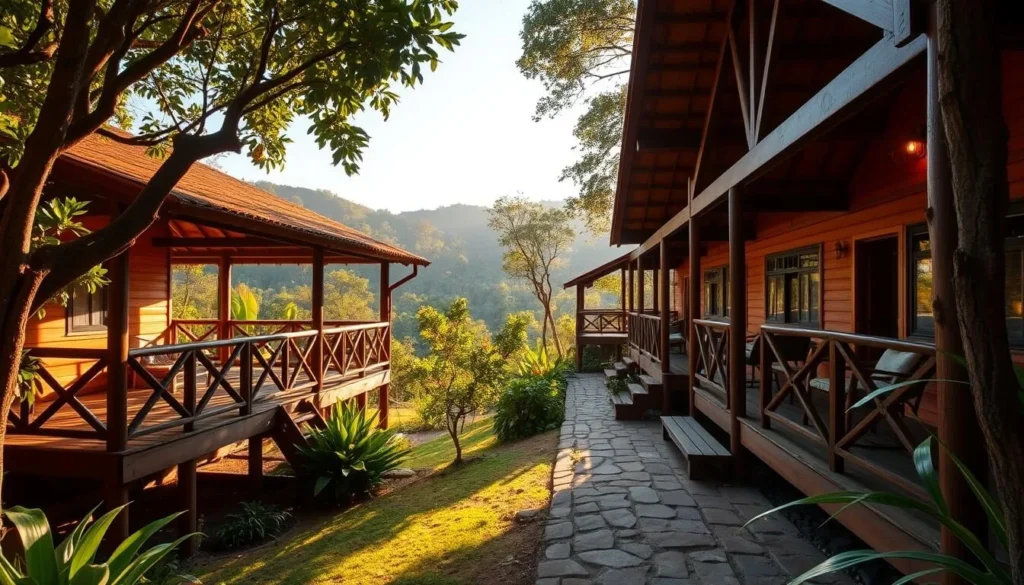Eco-lodge accommodation near Ranomafana National Park with forest views