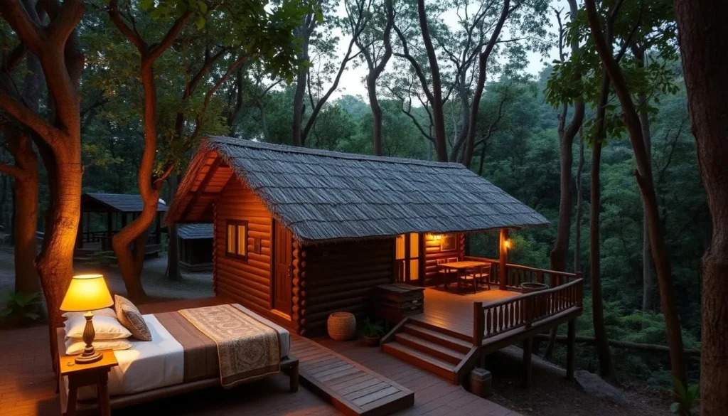 Eco-lodge accommodation nestled in the forest near Nam Ha National Protected Area