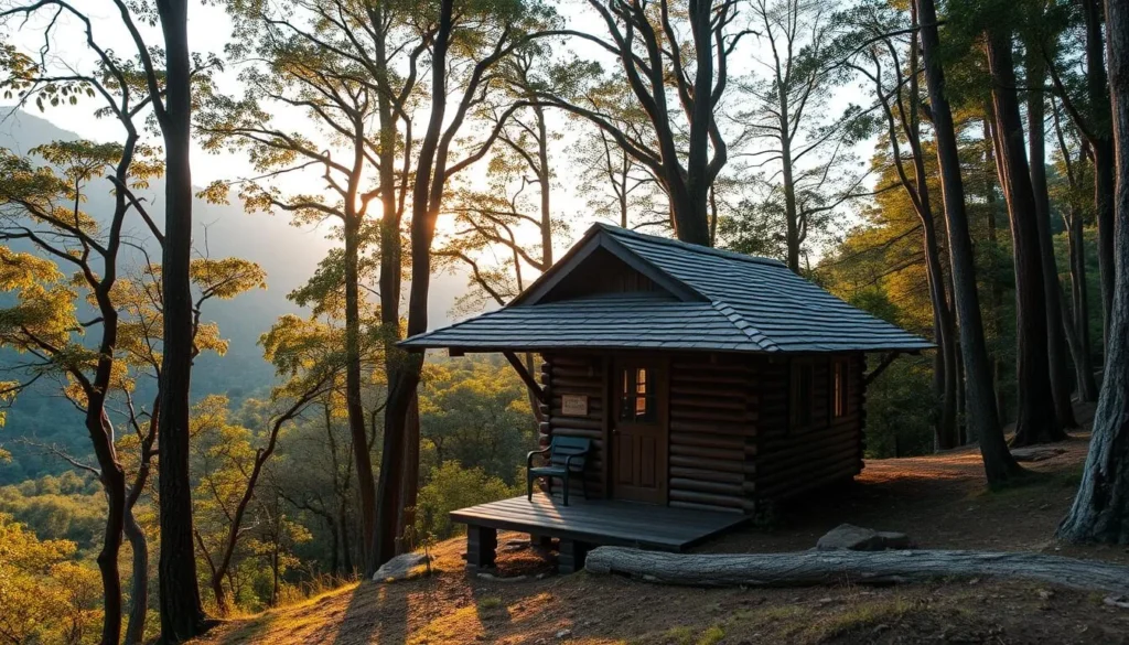 Eco-lodge cabin nestled in the forest near Sierra de Agalta National Park