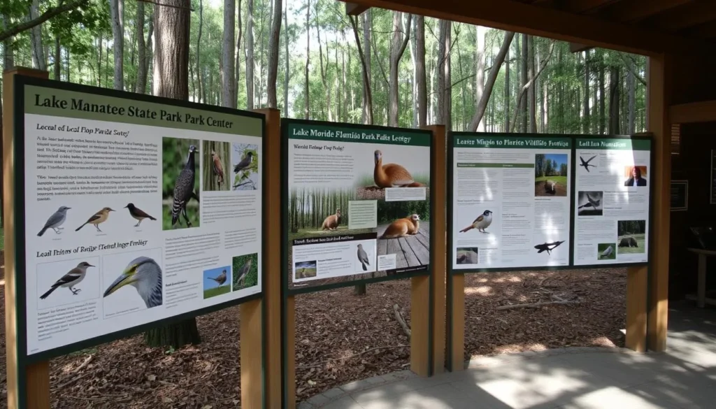 Educational display about local wildlife at Lake Manatee State Park visitor center Educational display about local wildlife at Lake Manatee State Park visitor center