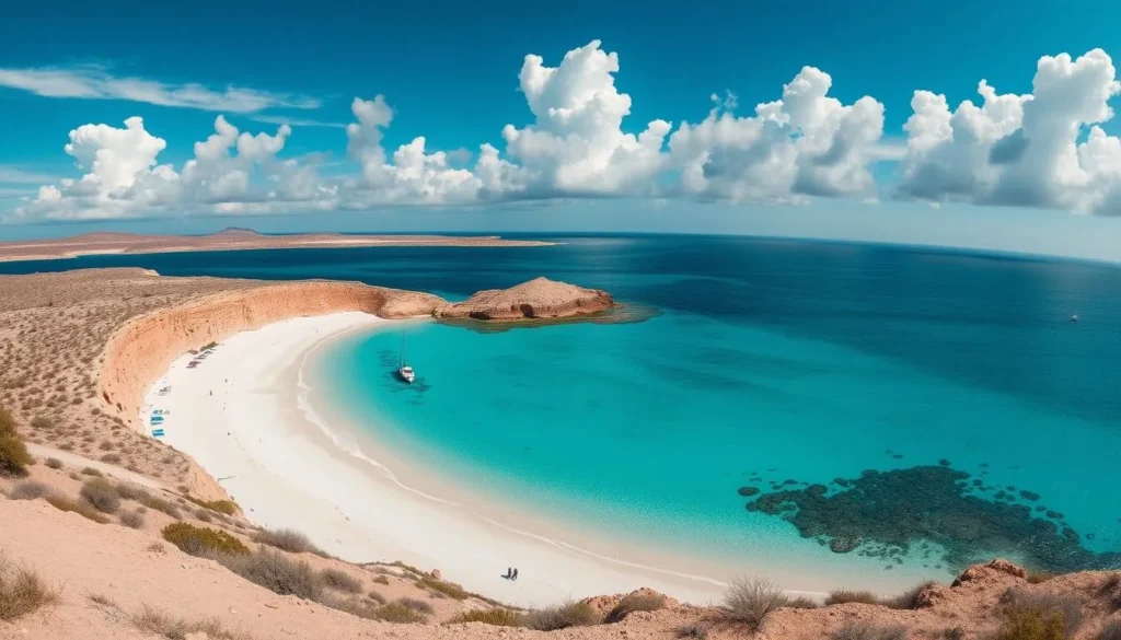 El Cardonal beach with turquoise waters at Isla Partida, Mexico