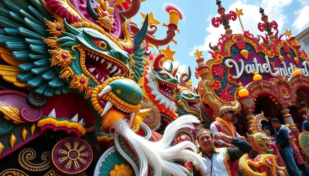 Elaborate float from the Carnaval de Negros y Blancos in Pasto Colombia