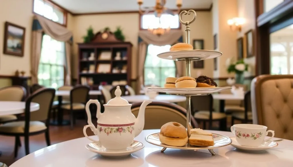 Elegant tea service at Four Friends Tea Room in Pearland