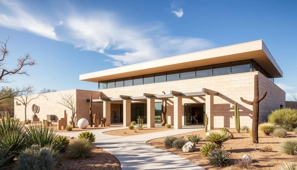 Ellen Noël Art Museum of the Permian Basin exterior with sculpture garden