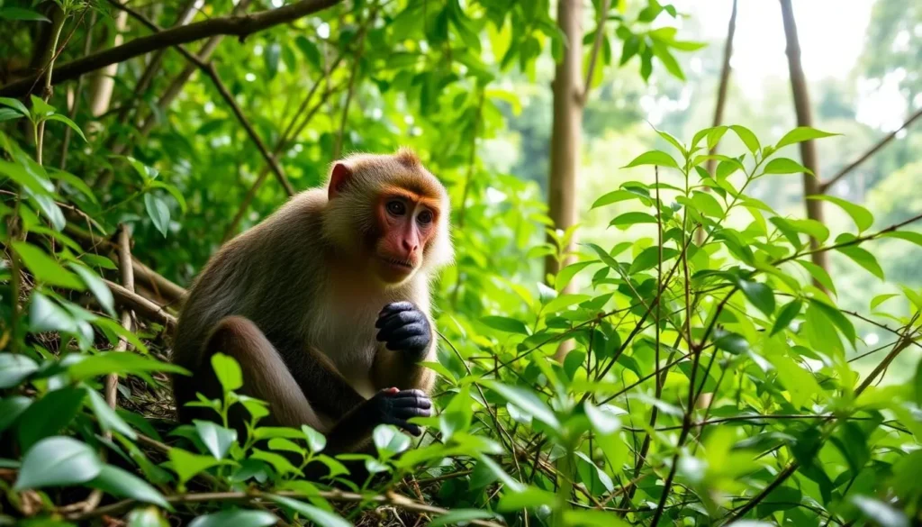 Endemic wildlife in Lore Lindu National Park including the Tonkean macaque