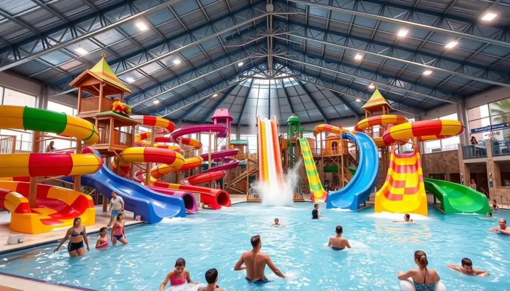 Epic Waters Indoor Waterpark in Grand Prairie featuring water slides and attractions