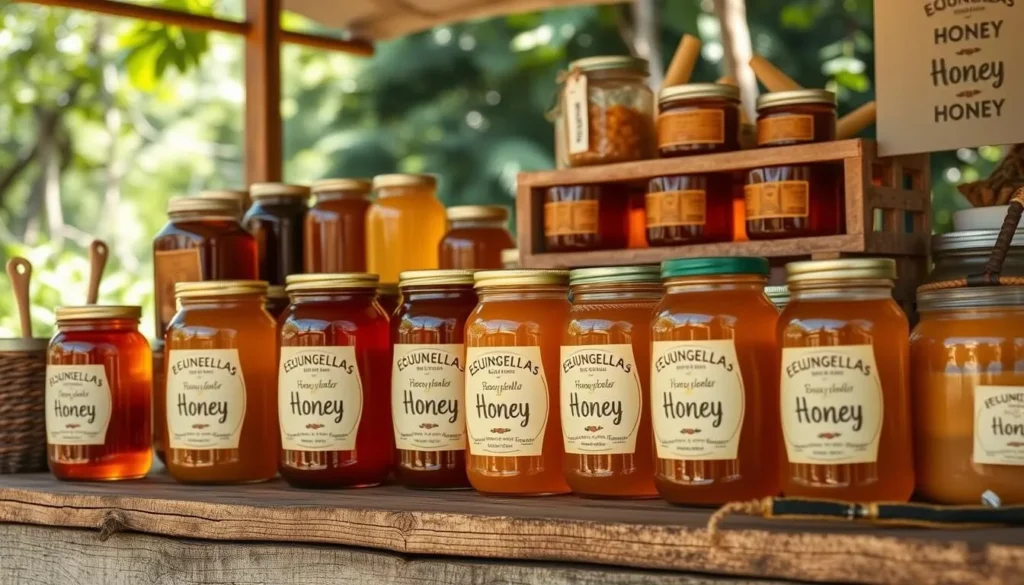 Eungella honey farm stall with local products, Queensland
