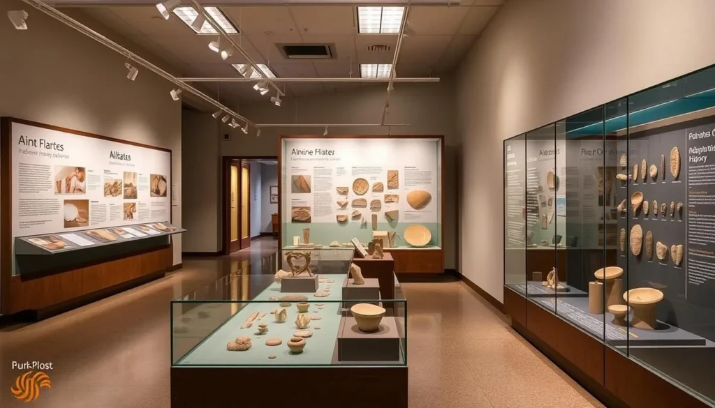 Exhibit at Panhandle-Plains Historical Museum showing Alibates flint artifacts and Indigenous history