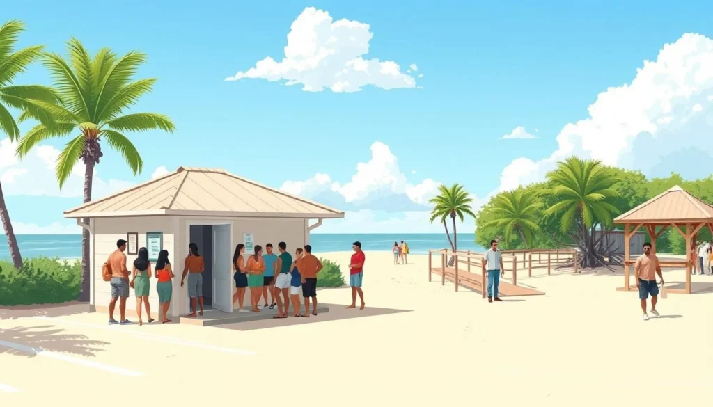 Facilities at Anne's Beach Islamorada Florida showing restrooms and outdoor shower