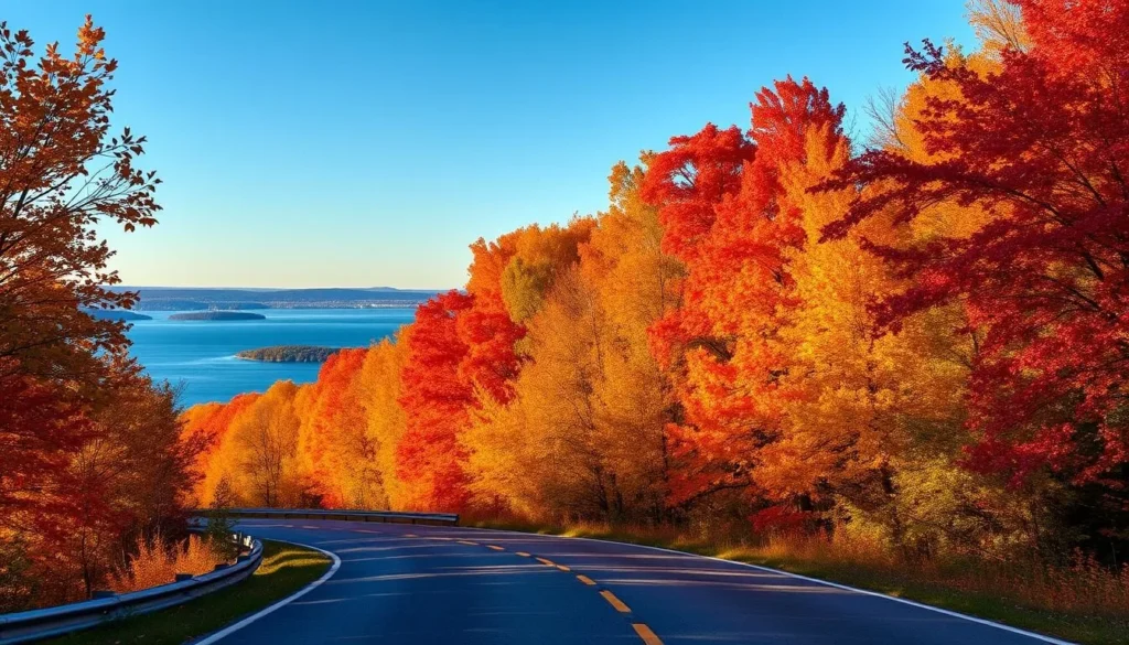 Fall foliage along the Thousand Islands Parkway near Gananoque, Ontario