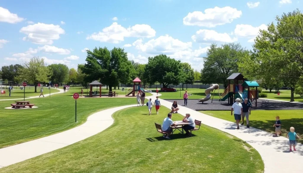 Families enjoying activities at Andy Brown Park in Coppell