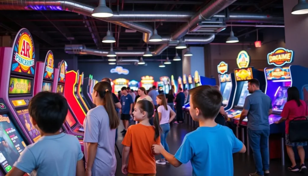 Families enjoying arcade games at AR's Entertainment Hub in Baytown