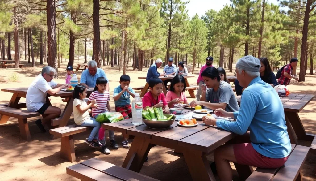 Families enjoying picnic areas and recreational activities at Insurgente Miguel Hidalgo y Costilla National Park