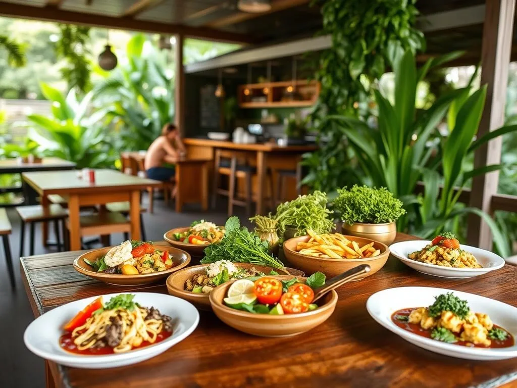 Farm-to-table restaurant in Byron Bay serving fresh local produce during spring