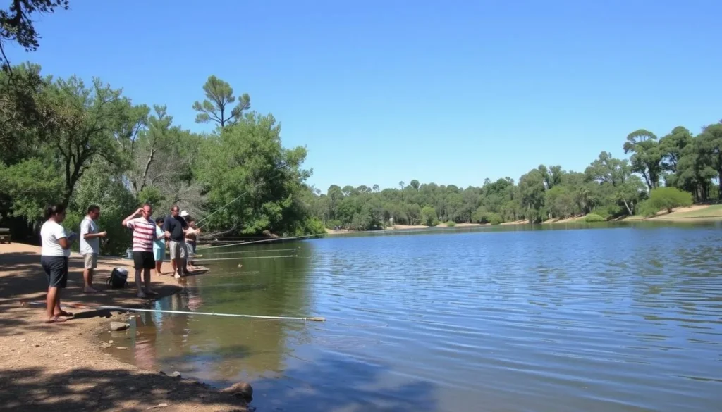 Fishing at Bullfrog Pond in Austin Creek State Recreation Area