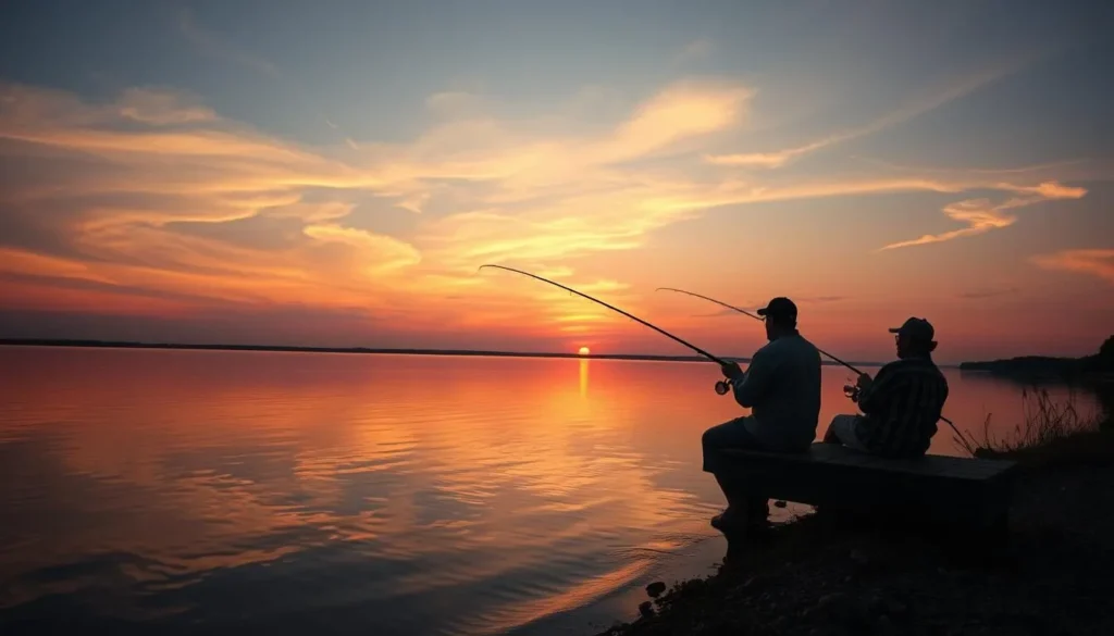 Fishing at Lake Ray Hubbard near Sachse with sunset views Fishing at Lake Ray Hubbard near Sachse with sunset views