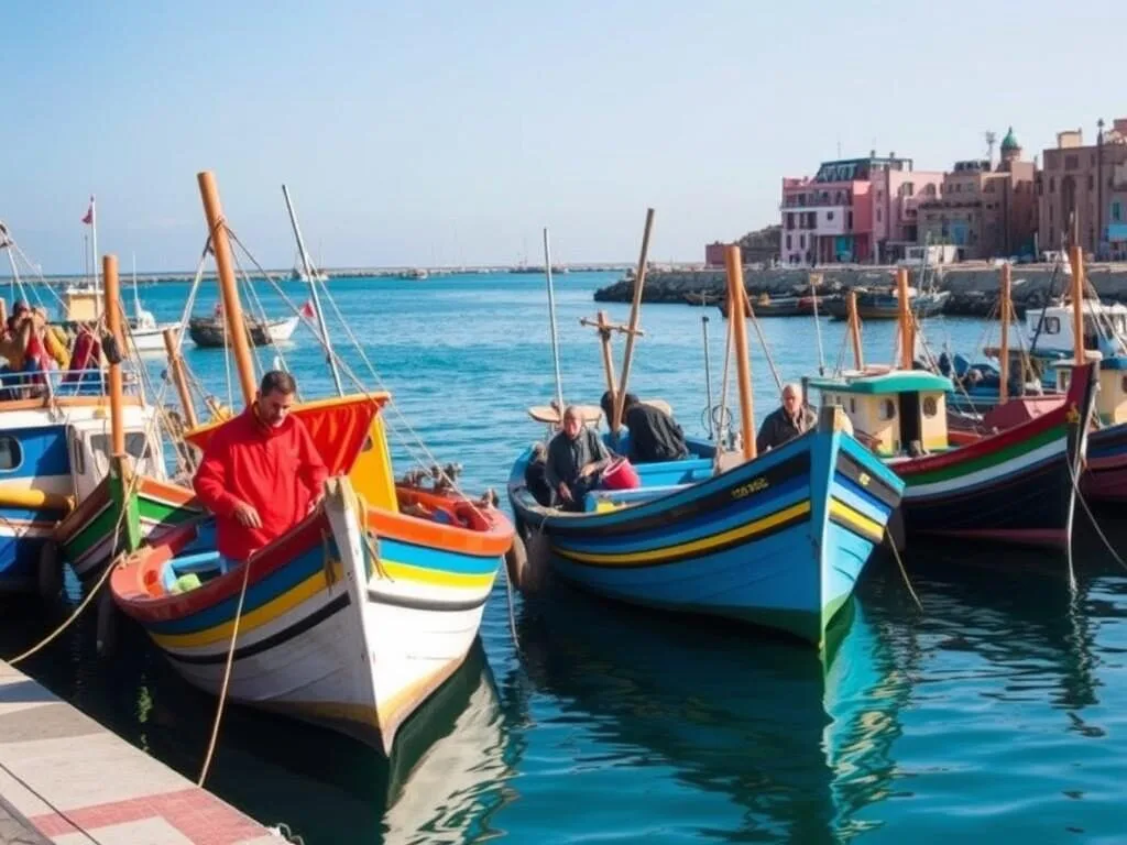 Fishing boats in Asilah Morocco harbor