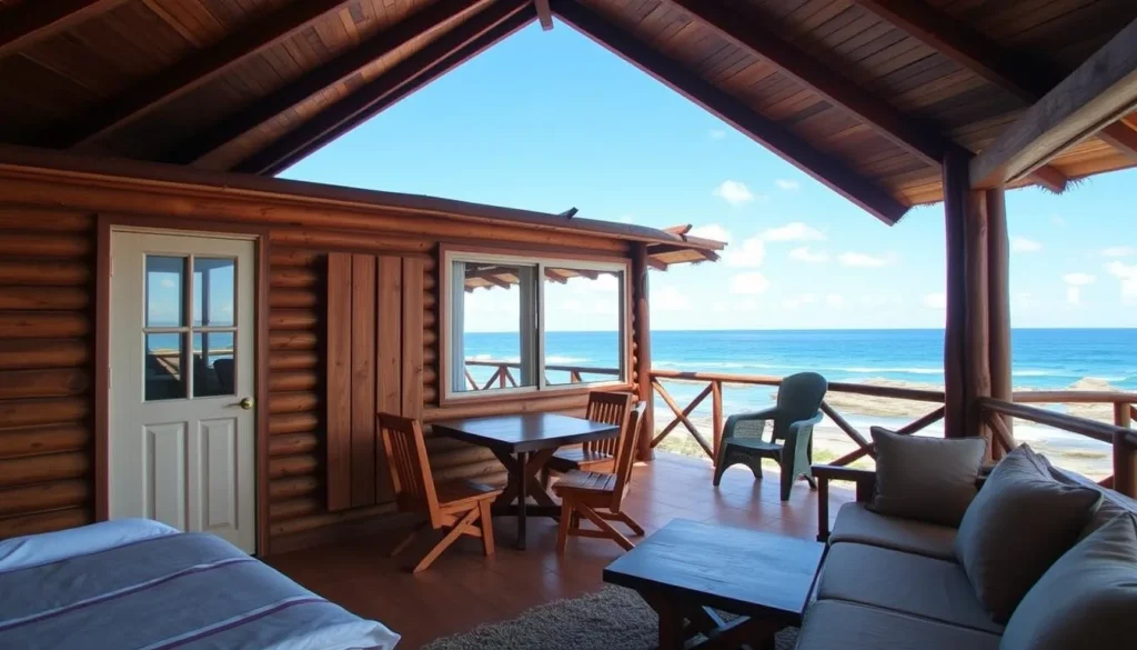 Fishing lodge accommodation on Isla Cedros with ocean view
