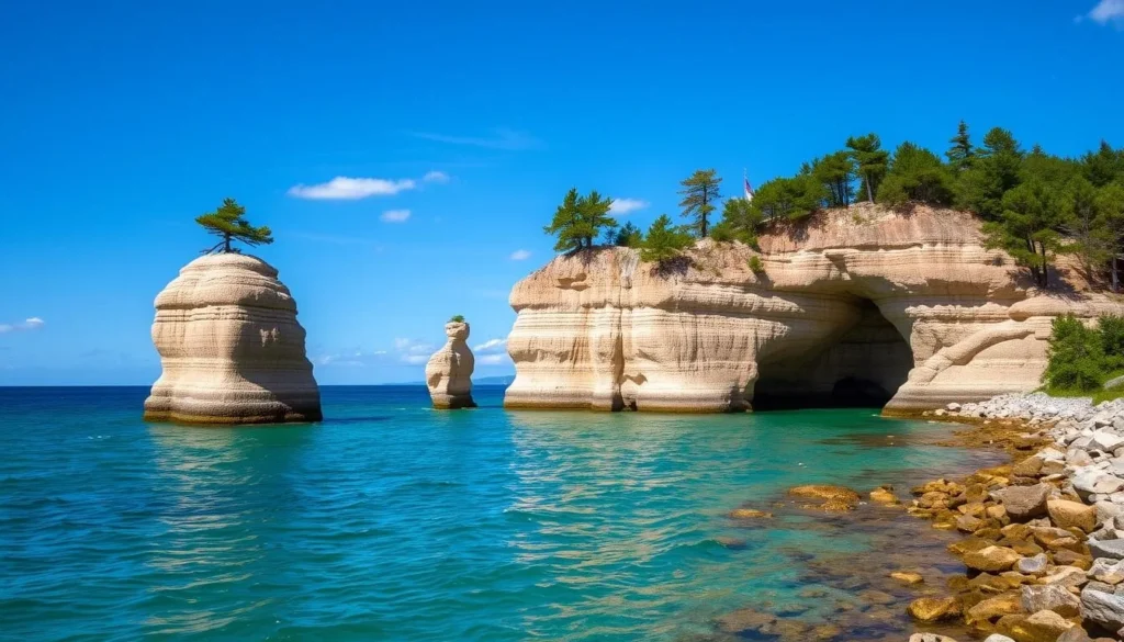 Flowerpot rock formations on Flowerpot Island near Bruce Peninsula National Park Flowerpot rock formations on Flowerpot Island near Bruce Peninsula National Park