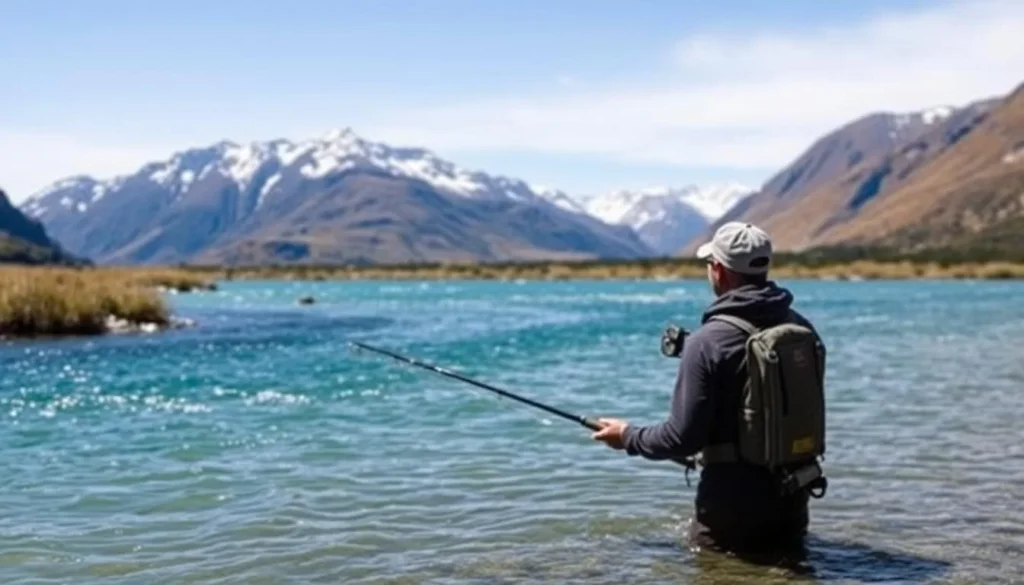 Fly fishing in one of Aysen's pristine rivers