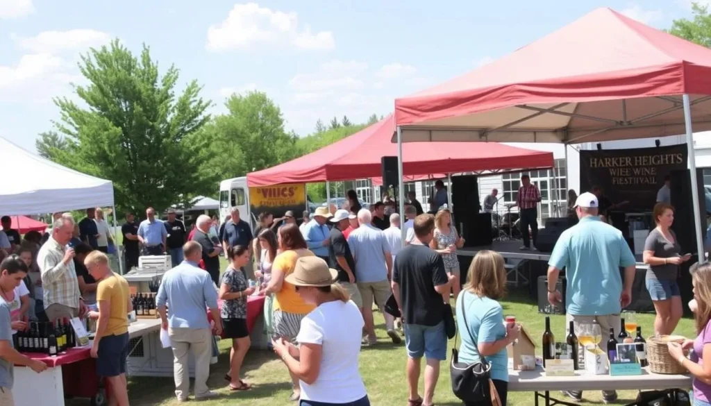 Food, Wine & Brew Festival in Harker Heights with vendors and attendees