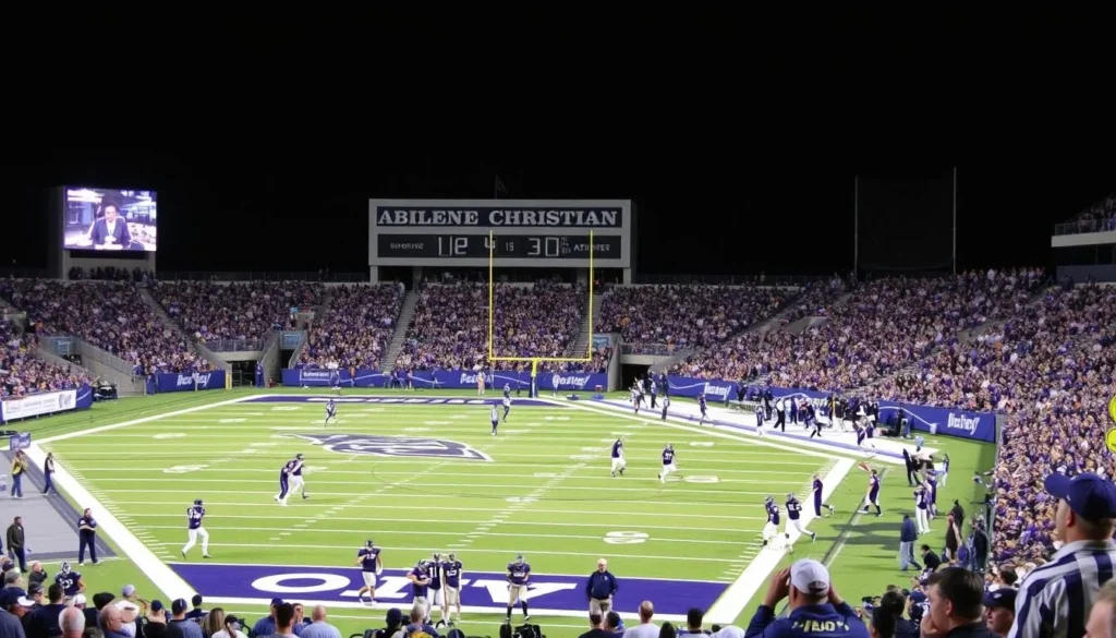 Football game at Wildcat Stadium at Abilene Christian University