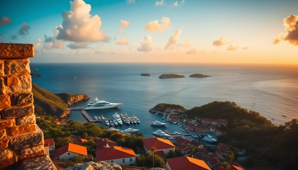 Fort Karl viewpoint overlooking Gustavia and the Caribbean Sea