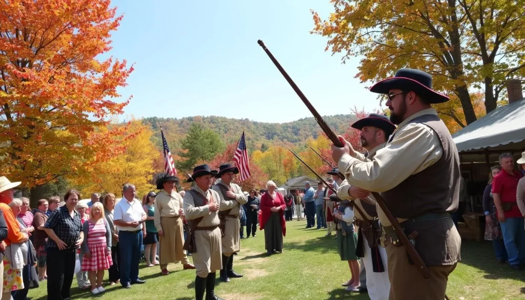 Fort Ligonier Days festival in Laurel Highlands with historical reenactors in period costumes