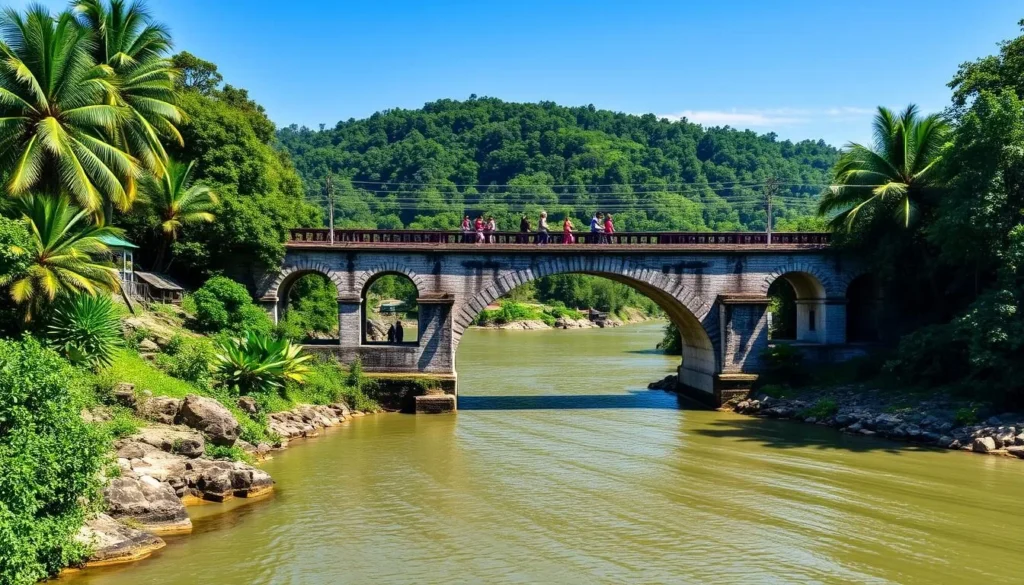 French colonial-era railway bridge connecting Don Det and Don Khone islands in Si Phan Don, Laos