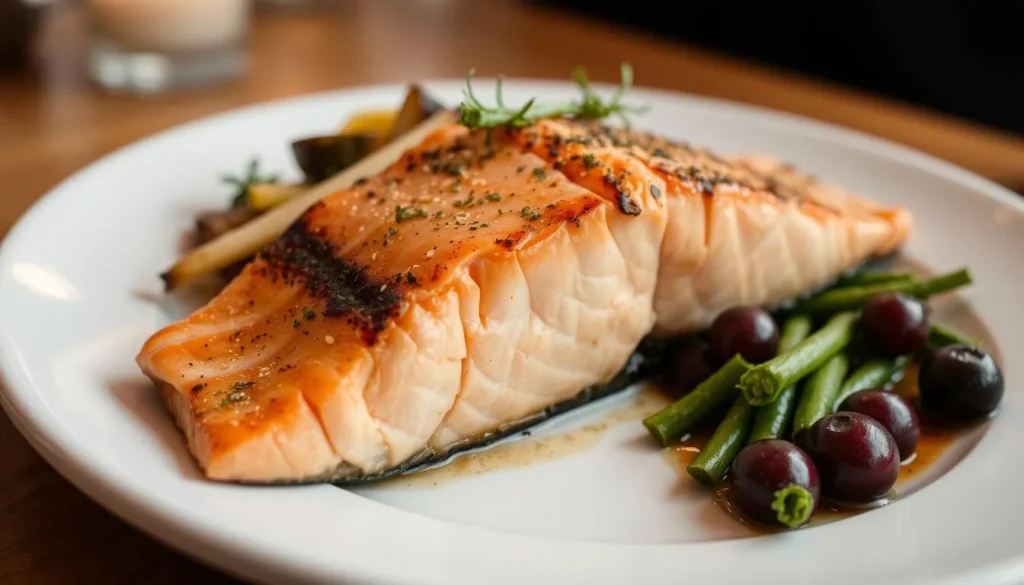 Fresh Alaskan salmon dish served at a Wasilla restaurant Fresh Alaskan salmon dish served at a Wasilla restaurant