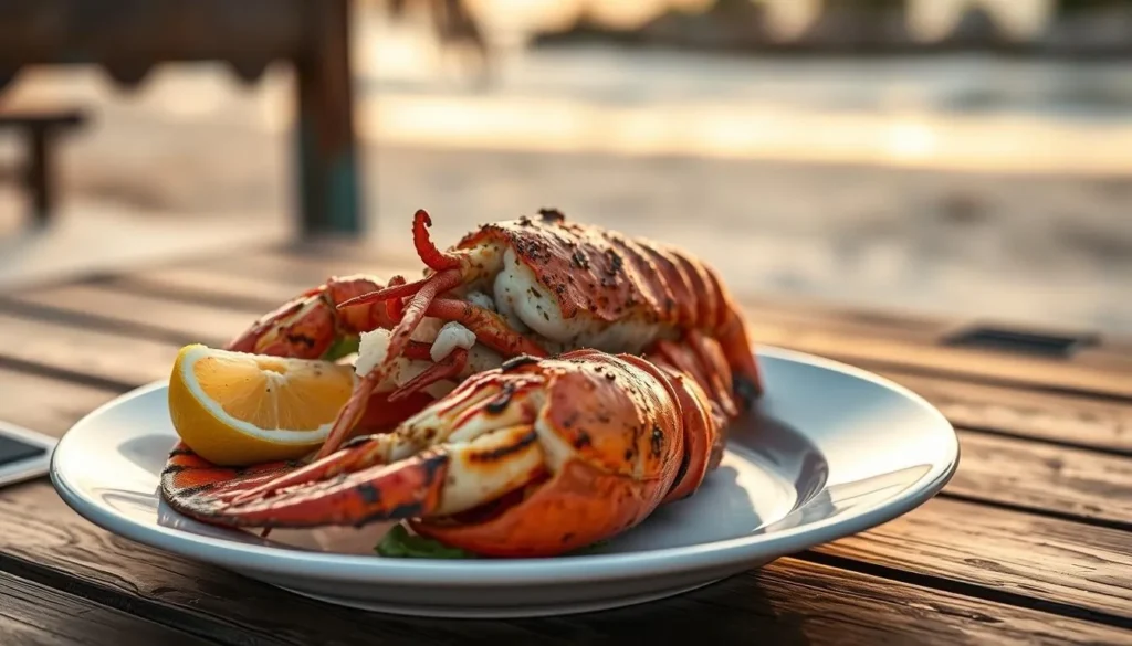 Fresh grilled lobster, a specialty near Palmetto Point Antigua and Barbuda