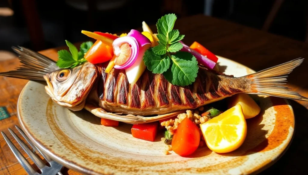Fresh seafood dish at a local restaurant in Blossom Village