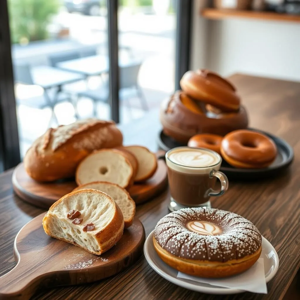Freshly baked goods and coffee at Paddock Bakery in Burleigh Heads