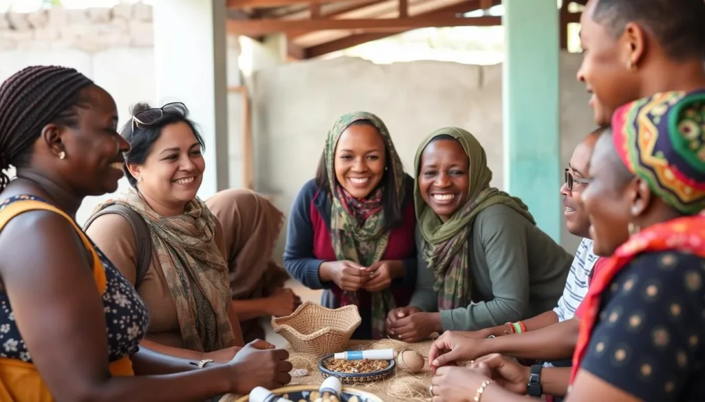 Friendly interaction between tourists and local Malagasy people in Antsirabe Madagascar Friendly interaction between tourists and local Malagasy people in Antsirabe Madagascar