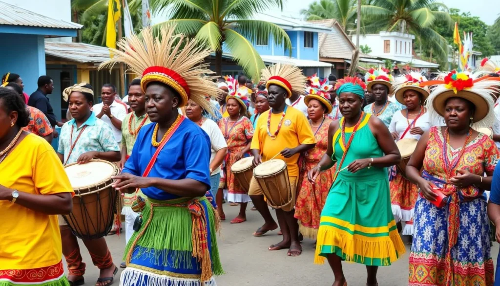 Garifuna Settlement Day celebration in Dangriga with traditional dancing, drumming and colorful attire Garifuna Settlement Day celebration in Dangriga with traditional dancing, drumming and colorful attire