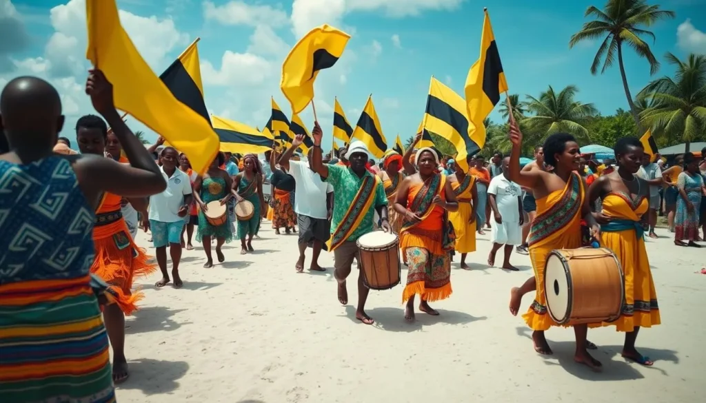 Garifuna Settlement Day celebration in Hopkins Village with traditional dancing