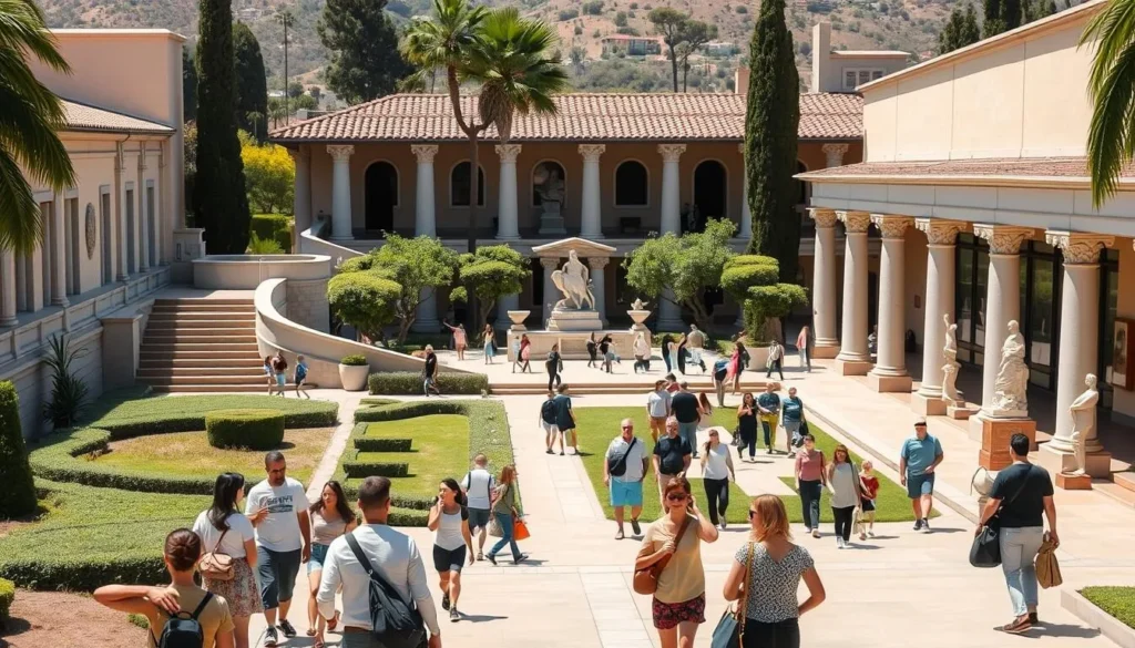 Getty Villa museum near Malibu with Mediterranean architecture and gardens