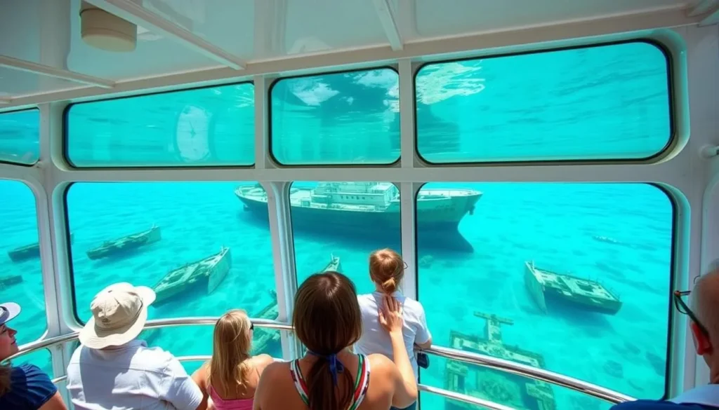 Glass-bottom boat tour viewing shipwrecks in Fathom Five National Marine Park Glass-bottom boat tour viewing shipwrecks in Fathom Five National Marine Park