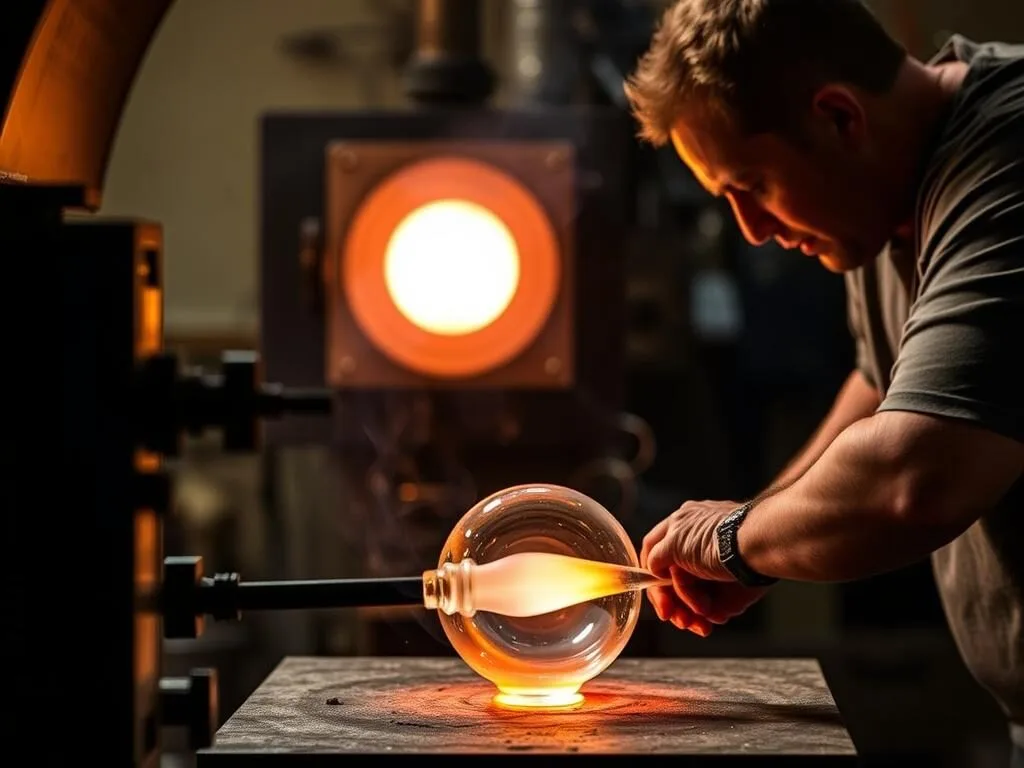 Glassblowing demonstration at Vetro Glassblowing Studio in Grapevine Texas