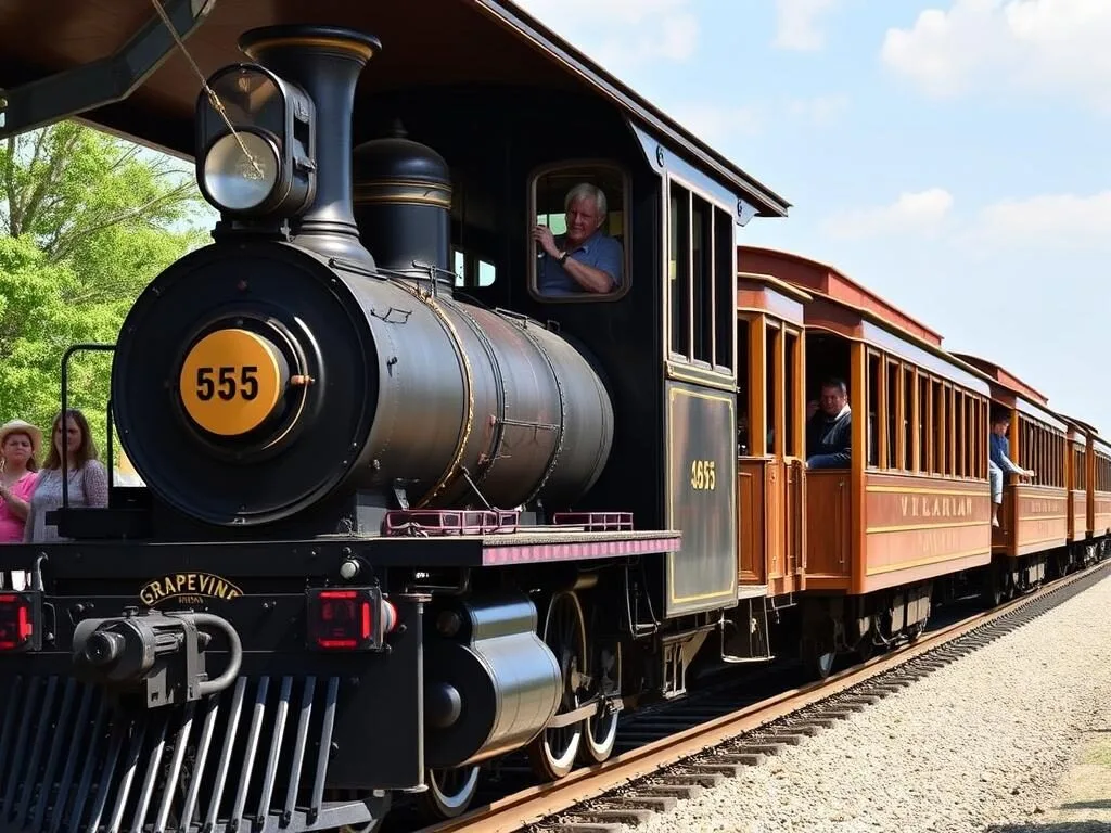 Grapevine Vintage Railroad with historic train cars