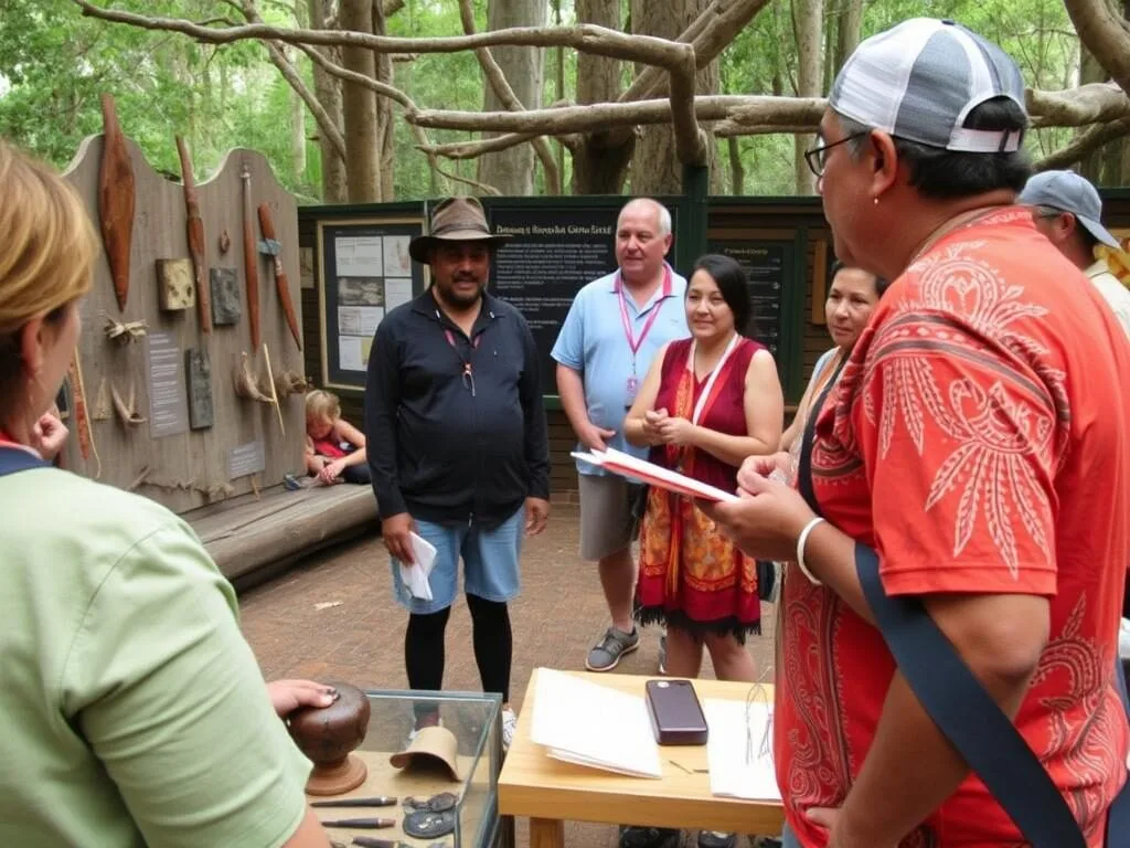 Guided cultural tour at Jellurgal Aboriginal Cultural Centre near Burleigh Head