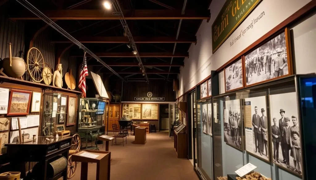 Gympie Gold Mining and Historical Museum displays showing gold rush artifacts