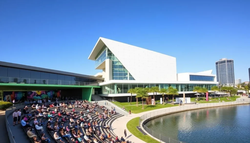 HOTA (Home of the Arts) cultural precinct in Gold Coast Queensland during a festival event in the best time to visit HOTA (Home of the Arts) cultural precinct in Gold Coast Queensland during a festival event in the best time to visit