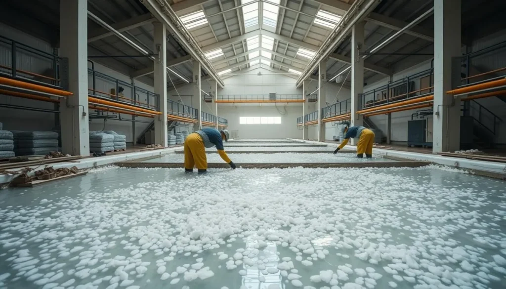 Halen Môn sea salt harvesting process on Anglesey Island