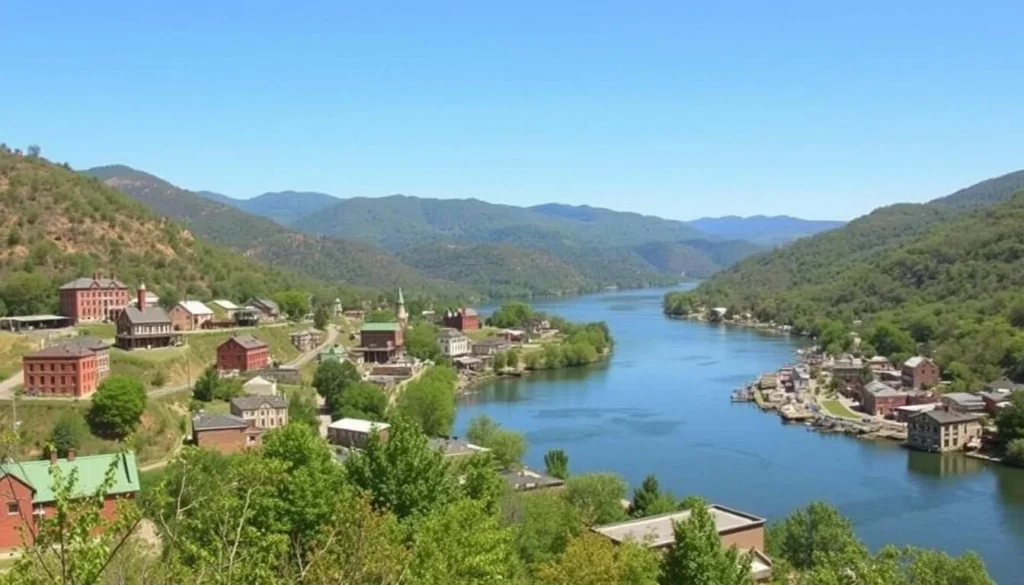 Harpers Ferry historic district with Shenandoah River view