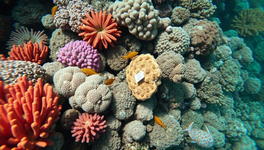 Healthy coral reef in the Bay Islands Honduras with diverse marine life and conservation efforts