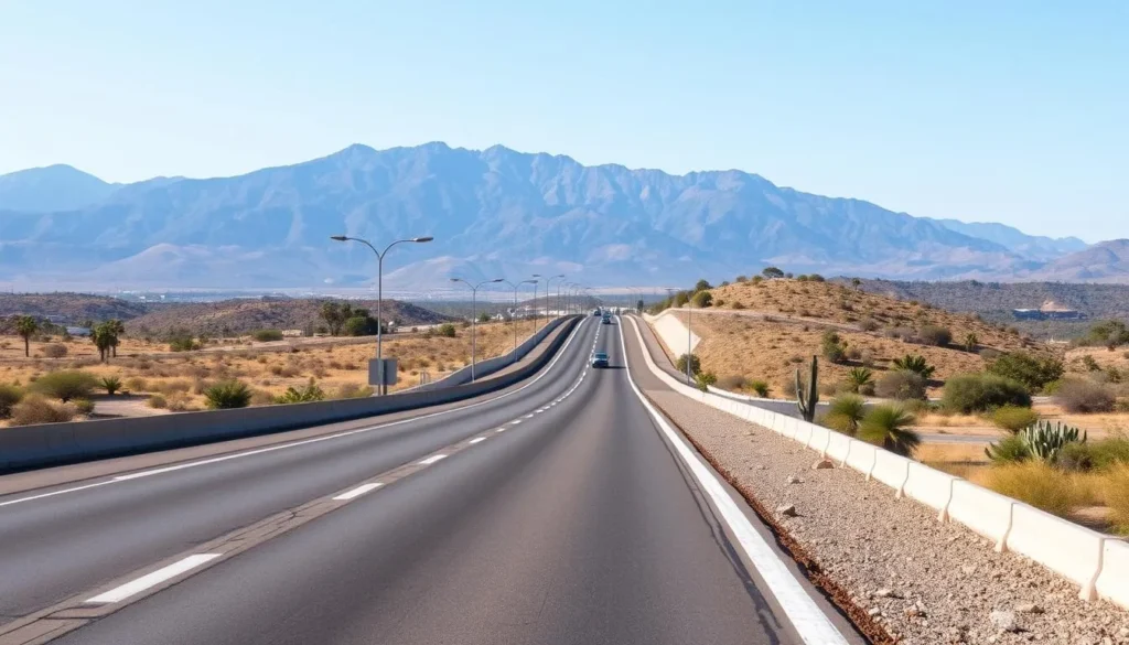 Highway leading to Toluca with mountains in the background, Mexico State Highway leading to Toluca with mountains in the background, Mexico State