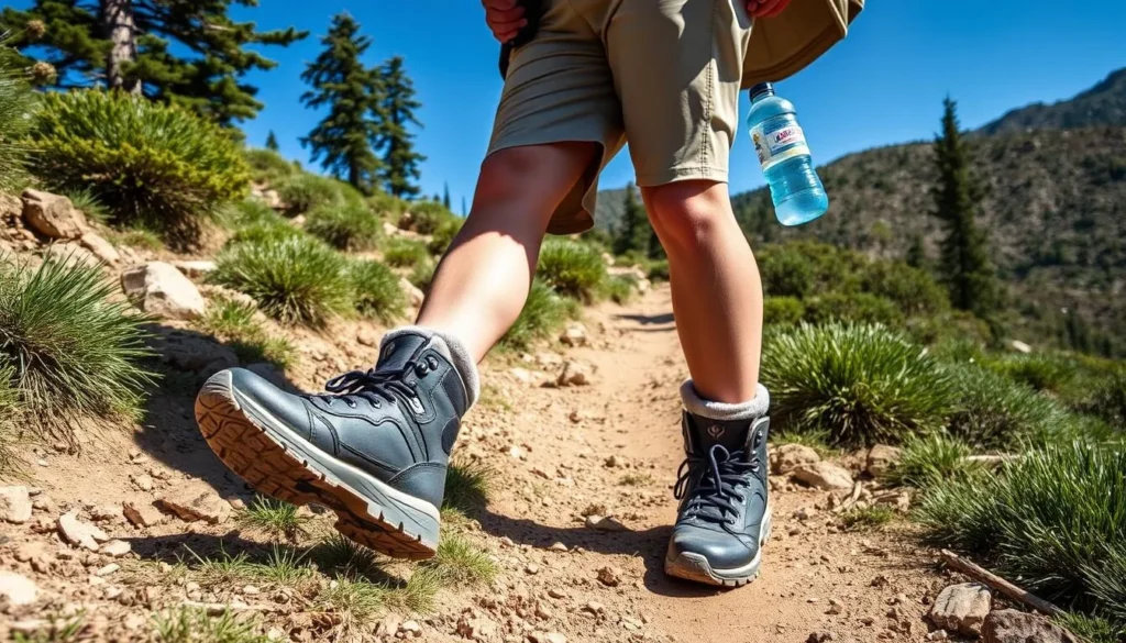 Hiker with proper safety equipment on Cerro Provincia trail