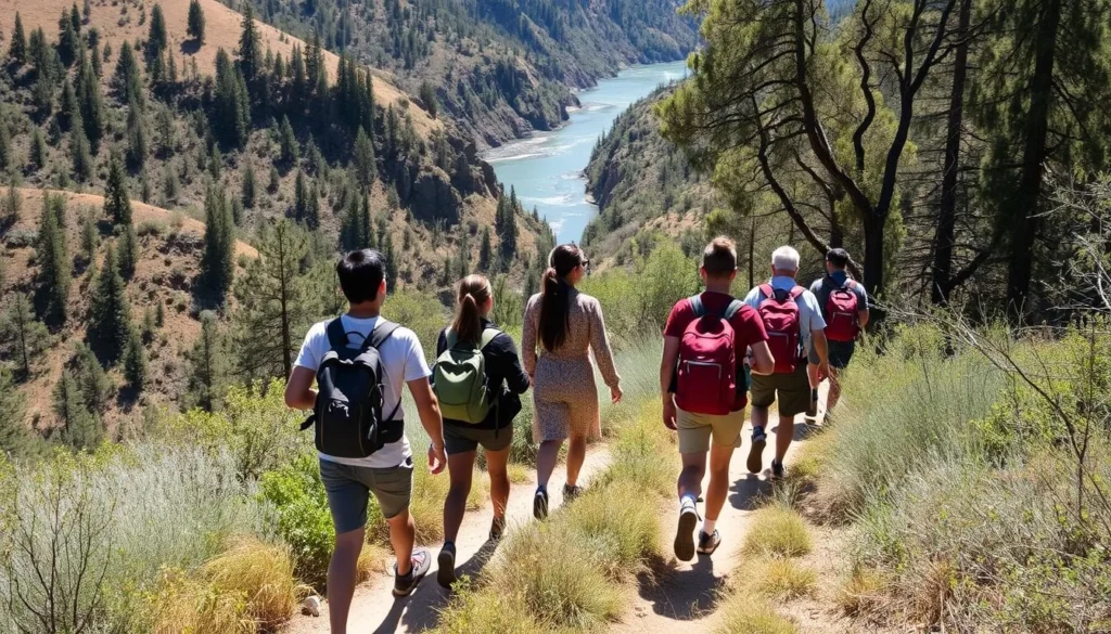 Hikers enjoying a scenic trail in Auburn State Recreation Area